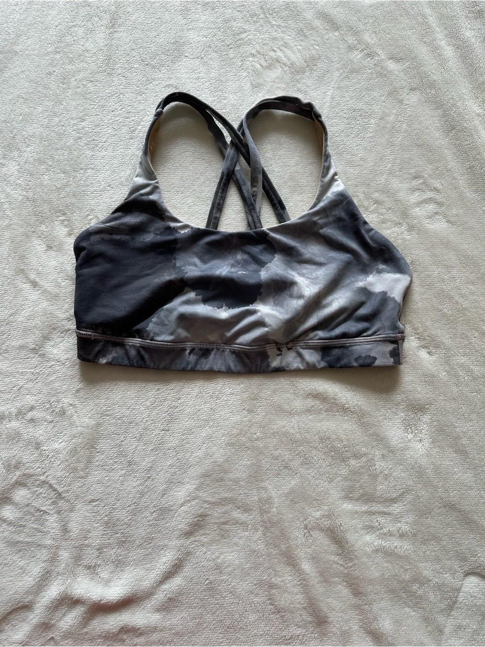 lululemon athletica Black & Gray Tie-Dye Crisscross Sports Bra
